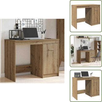 vidaXL The Living Store Scrivania Rovere Artigianale 100x50x76 cm in Legno Multistrato - Scrivania da ufficio