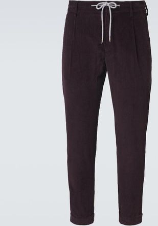 Eleventy Cotton and cashmere corduroy slim pants