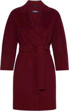 Max Mara Arona Riemenjas - Dames - Jas met riem - Rood - XS - Wol - Jassen