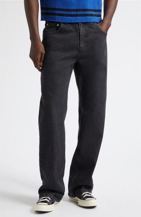 Second/Layer Big Papi Relaxed Straight Leg Jeans in Black Stone Wash at Nordstrom, Size 48