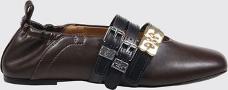 Ganni Ballerine Mary Jane in pelle riciclata con doppio cinturino e logo Butterfly