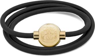 Loewe Bracciale in pelle con logo - Nero