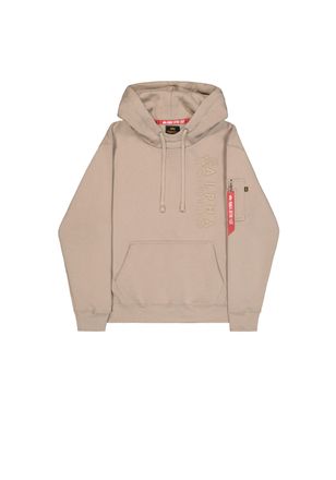Alpha Industries Hoodie ALPHA INDUSTRIES Embroidery Hoodie, Herren, Gr. XXL, beige (vintage sand), Obermaterial: 80% Baumwolle, 20% Polyester, regular fit, Sweatshirts