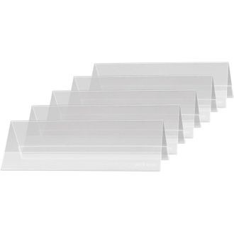 Sigel TA132 Portanome da tavolo, a tettuccio, trasparente, per 190x60 mm, 5 pz - Sigel