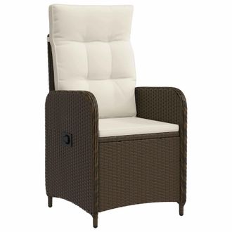 vidaXL Silla De Jard&iacute;n Reclinable Marr&oacute;n Y Crema Blanca Vidaxl