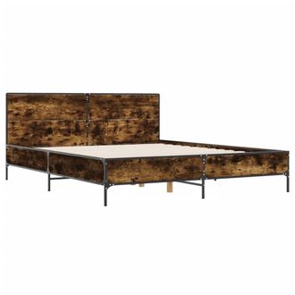 Berkfield Home Durable Bed Frame without Mattress Smoked Oak 140x190 cm in Brown
