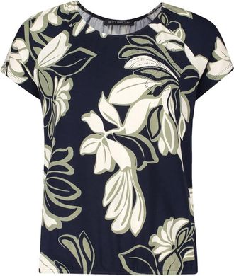 Betty Barclay Tops, Dames, Blauw, 4Xl, Elastische taille print shirt