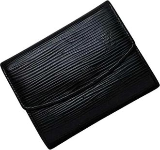 Louis Vuitton Vintage, unisex, Zwart, ONE Size, Leer, Pre-owned Leren Portemonnee