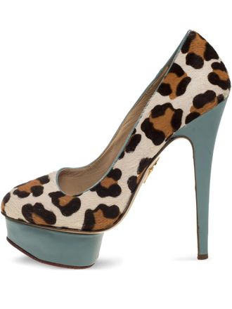 Charlotte Olympia 140mm leopard-print platform pumps - Brown