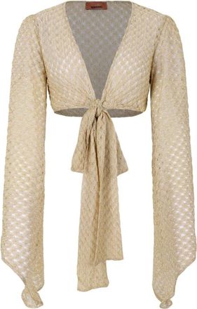 Missoni Cardigans, female, Yellow, Size: 2XS Raschel Workmanship Wrap Top