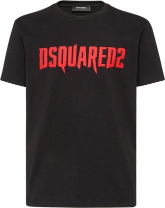 Dsquared2 Mens Horror Logo Black T-shirt Cotton - Size X-Large