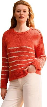 Celtic & Co. Drop Stitch Breton Sweater in Burnt Orange at Nordstrom, Size X-Large