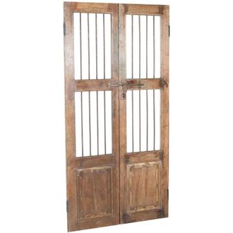 Biscottini International Puerta Corredera Medieval Antigua Interior O Exterior De Madera Maciza Y Hierro