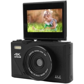 OEM C&aacute;mara Digital 4k Uhd De 64 Mp, Videoc&aacute;mara Para Vlogs Con Pantalla Abatible De 3 Pulgadas, Enfoque Autom&aacute;tico, Antivibraci&oacute;n Y Zoom De 18x