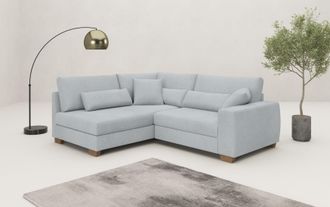 Mr. Couch Ecksofa »Hilla L-Form, bis 140 kg belastbar« mit Taschenfederkern, wahlweise mit Bettfunktion