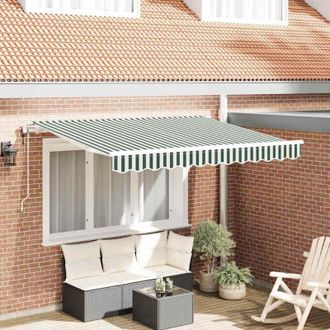 vidaXL Toldo Retr&aacute;ctil Verde 350 X 200 Cm Tela Vidaxl