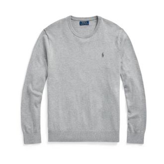 Polo Ralph Lauren Round-neck Knitwear, male, Gray, 2XL, Casual Grey Pullover Jumper