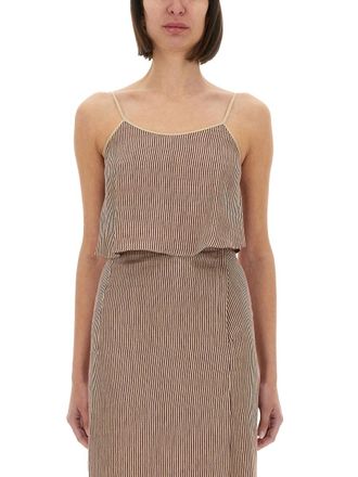 Alysi Micro Stripe Top mit Schn&uuml;rsenkeln