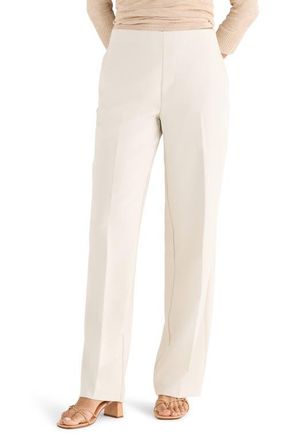 Nic+Zoe Lenox Accent Stitch Wide Leg Stretch Pants in Coconut at Nordstrom, Size Large