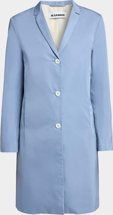 Jil Sander Silk-Blend Single-Breasted Long Coat