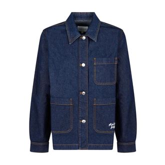 Maison Kitsun&eacute; Dames, Jassen, Blauw, Maat: S Denim