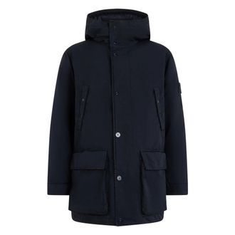 Stone Island Parka met capuchon - Heren - Parka Jassen - Blauw - L - Leer - Jassen