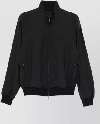 Emporio Armani wool blend bomber jacket high collar