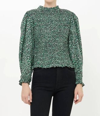 Oliphant Long Sleeve Willow Top In Jag Green