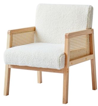 Nordlys Sill&oacute;n en madera y rat&aacute;n blanco