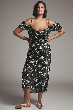 Bl^nk London Painterly Off-Shoulder Slip Dress