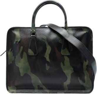 Prada Pre-owned Business Bag - Heren - Vintage Handtas - Veelkleurig - ONE Size - Leer - Vintage