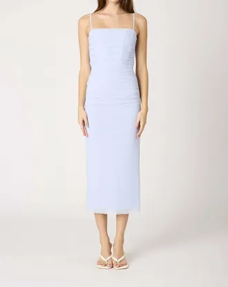 Cotton Candy L.A. Masha Boned Mesh Midi Dress In Powder Blue