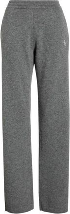 Sporty & Rich Embroidered Logo Cashmere & Wool Pants in Cool Gray at Nordstrom, Size X-Large