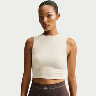 Nike Womens SKIMS Ribbed Seamless Muscle Tank Top in White | IU2219-109