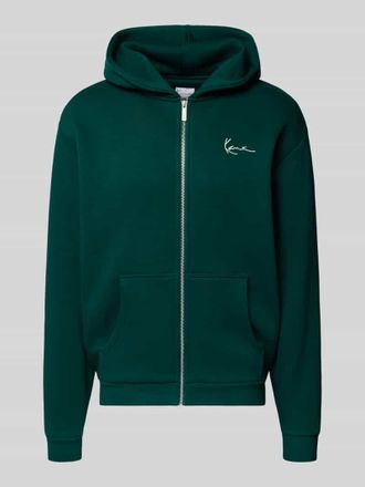 Karl Kani Sweatjacke mit Logo und Rei&szlig;verschluss in Petrol, Gr&ouml;&szlig;e M
