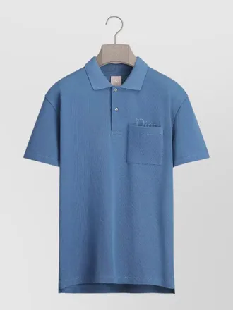 Dior polo shirt ribbed collar chest pocket