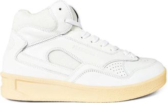 Jil Sander Basket Hi Logo Sneakers - Dames - Sneakers - Wit - 38 EU - Leer - Schoenen
