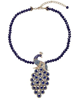 Eyecandy LA Eye Candy La The Luxe Collection Peacock Brooch Statement Necklace