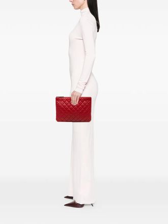 Chanel 2014-2015 Medium Quilted Lambskin O Case clutch bag - Red