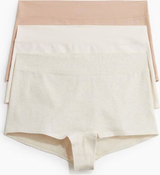 H&M 3er-Pack Baumwollslips Shortie - Beige