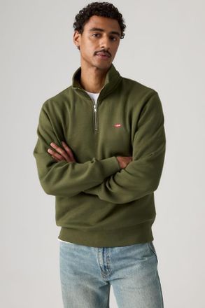 Levi's Housemark Quarter-Zip Pullover - Uomo - L - Verde / Olive Night