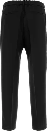 Jil Sander Mens Black Wool Blend Pant 001 Exterior: Virgin Mohair Pantaloni Trousers