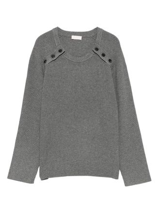 Liu Jo ribbed button-detailed sweat - Grey