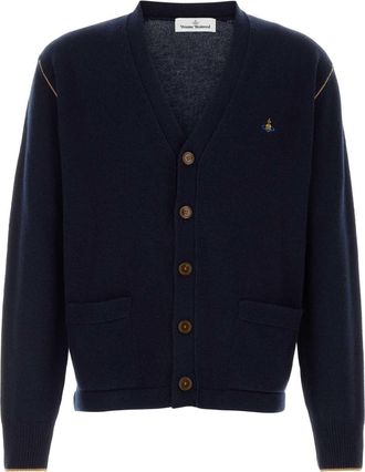 Vivienne Westwood Navy Blue Wool Blend Alex Cardigan