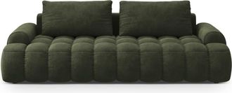 Cosmopolitan Design Sof&aacute; cama con ba&uacute;l de almacenaje 4 plazas terciopelo verde