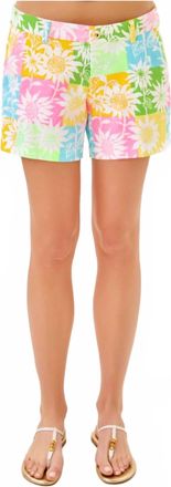 Lilly Pulitzer Womens Callahan Stretch Short In Multi Via Sunny Sunflowers