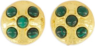 Sylvia Toledano Brutalist oorbellen met malachiet - Goud