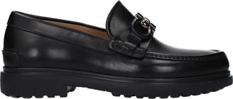 Ferragamo Herrens Fertige Mokassins aus schwarzem Leder