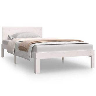 Berkfield Home Bed Frame White Solid Wood Pine 100x200 cm