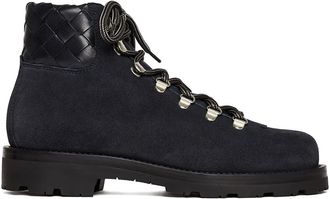 Scarosso Catherine veterlaarzen met geweven vlak - Zwart